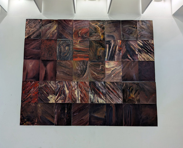 Maxence Haution, <i>Intériorité</i>, 2026, huile sur papiers, 325 x 400 cm. - Maxence Haution