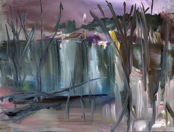 Maxence Haution, <i>Peinture de nuit 2</i>, 2025, acrylique sur toile, 80 x 105 cm. - Maxence Haution