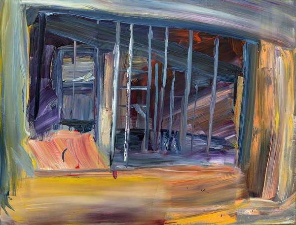 Maxence Haution, <i>Peinture de nuit 4</i>, 2025, acrylique sur toile, 80 x 105 cm. - Maxence Haution