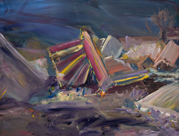 Maxence Haution, <i>Peinture de nuit (5)</i>, 2026, acrylique sur toile, 80 x 105 cm. - Maxence Haution