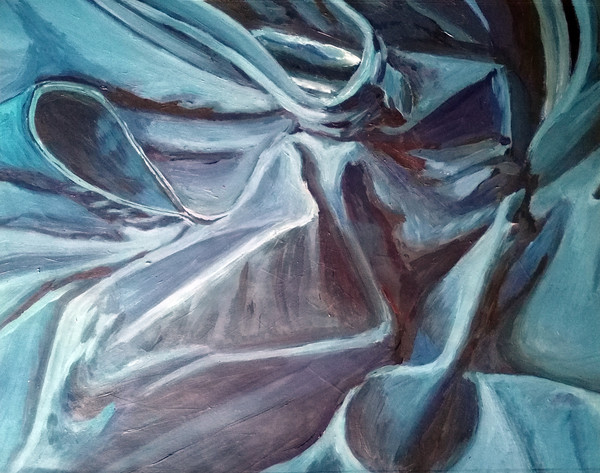 Maxence Haution, <i>Étude de vêtement</i>, 2024, acrylique sur papier, 65 x 50 cm. - Maxence Haution