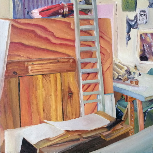 Maxence Haution, <i>Peinture d'atelier 2</i>, 2023, huile sur bois, 30 x 30 cm. - Maxence Haution