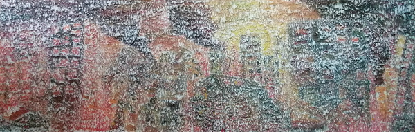 Maxence Haution, <i>Déchirure</i>, 2023, acrylique sur papier, 100 x 300 cm. - Maxence Haution