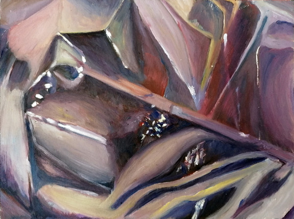 Maxence Haution, <i>Bouteille</i>, 2024, huile sur papier, 40 x 30 cm. - Maxence Haution