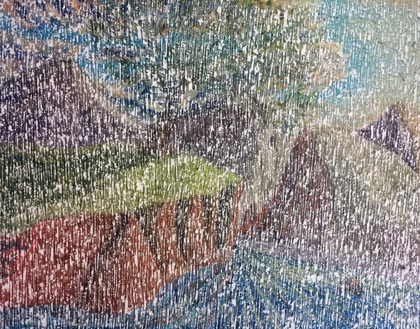 Maxence Haution, <i>Grattage 3</i>, 2023, acrylique sur papier gratté, 65 x 50 cm. - Maxence Haution