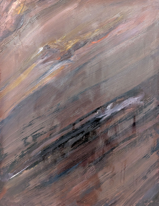 Maxence Haution, <i> Étude d'une charogne 2</i>, 2025, huile sur papier, 50 x 65 cm. - Maxence Haution